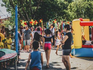 People at a fun fair